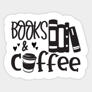 books and coffee Sticker